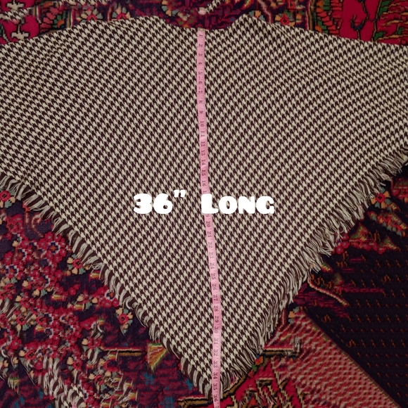 Wool Touch 100% Acrylic Poncho Houndstooth Vintage - Picture 3 of 6